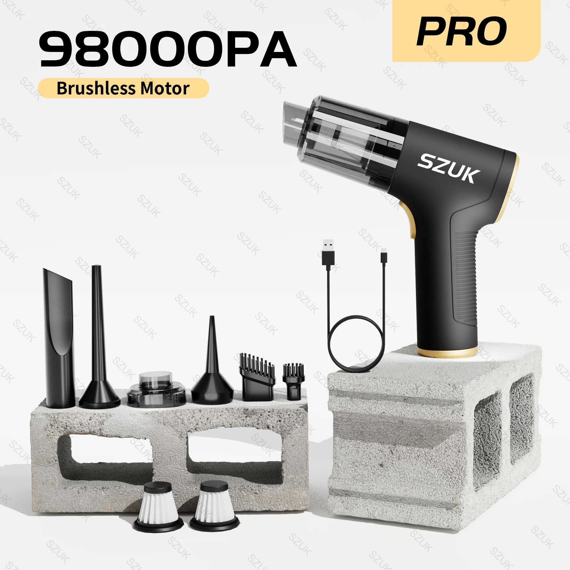 SZUK™ Pro 2-in-1 High Power Wireless Car & Home Vacuum