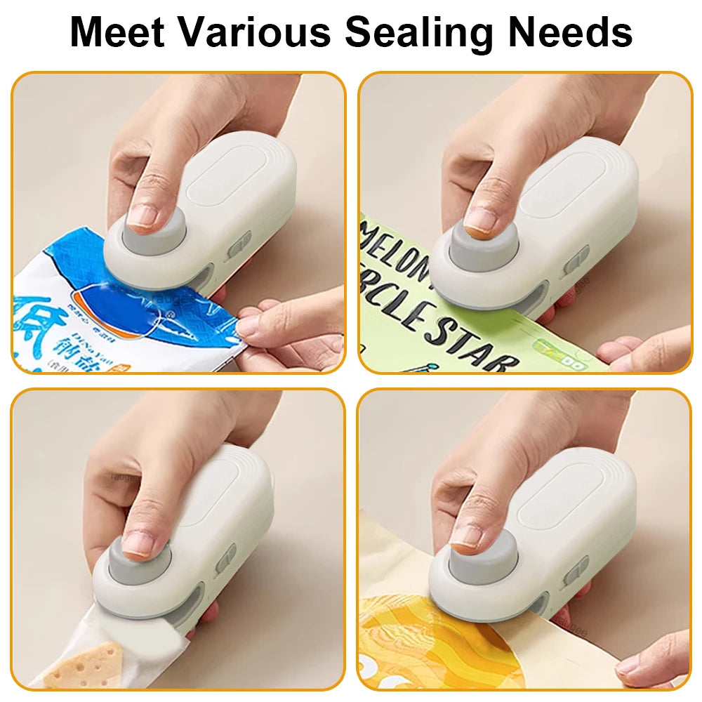 Portable Mini Bag Sealer - Handheld Heat Sealer for Snacks.