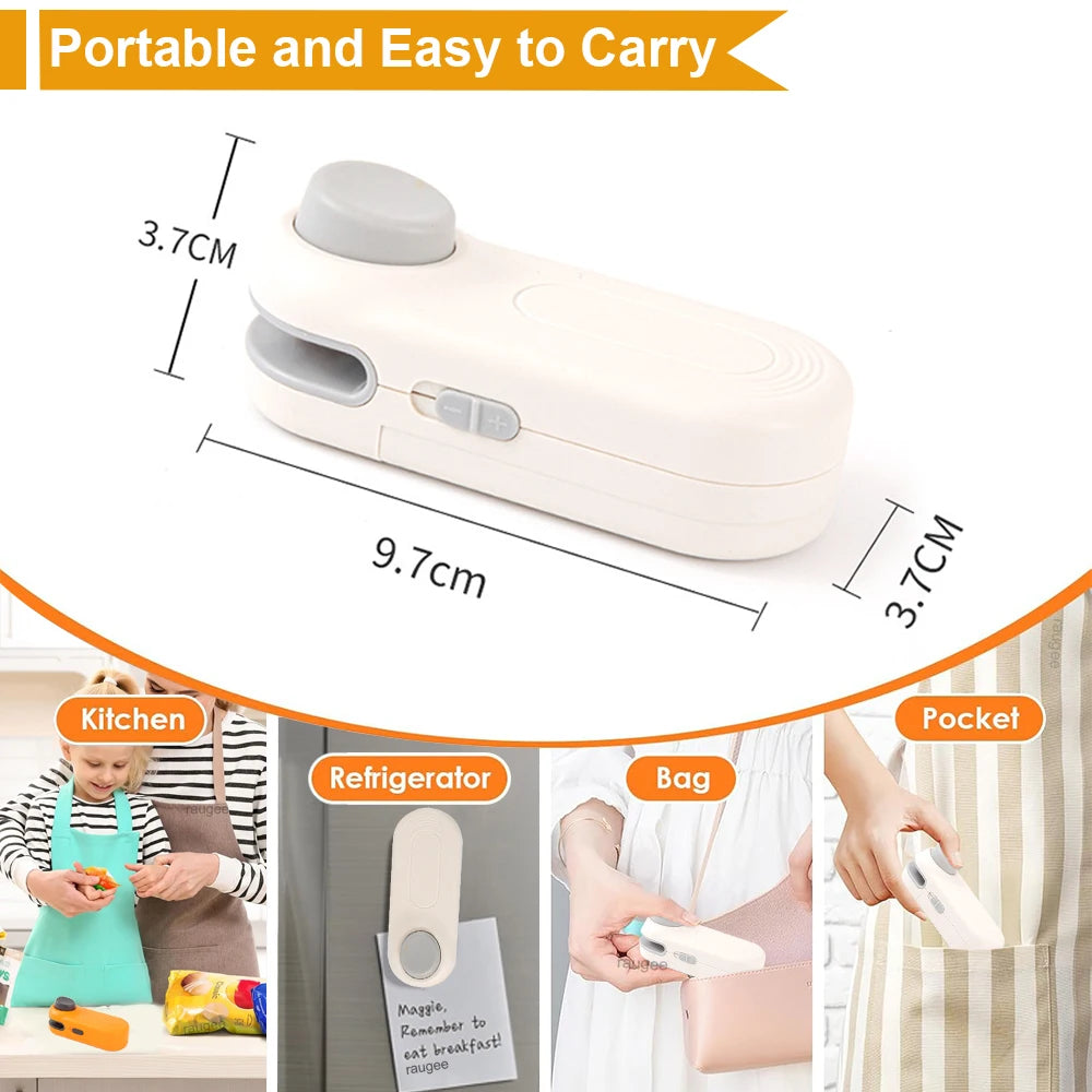 Portable Mini Bag Sealer - Handheld Heat Sealer for Snacks.