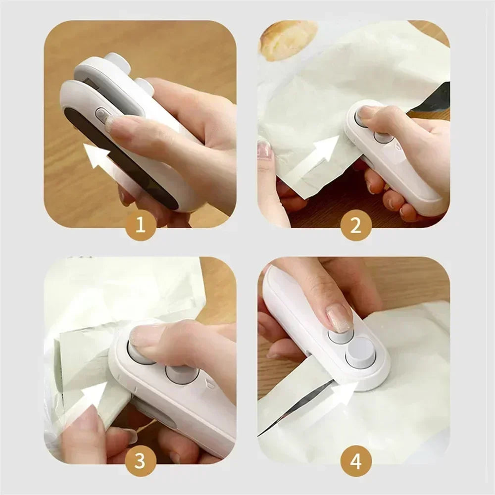 2-in-1 USB Rechargeable Bag Sealer & Cutter - Professional Series.