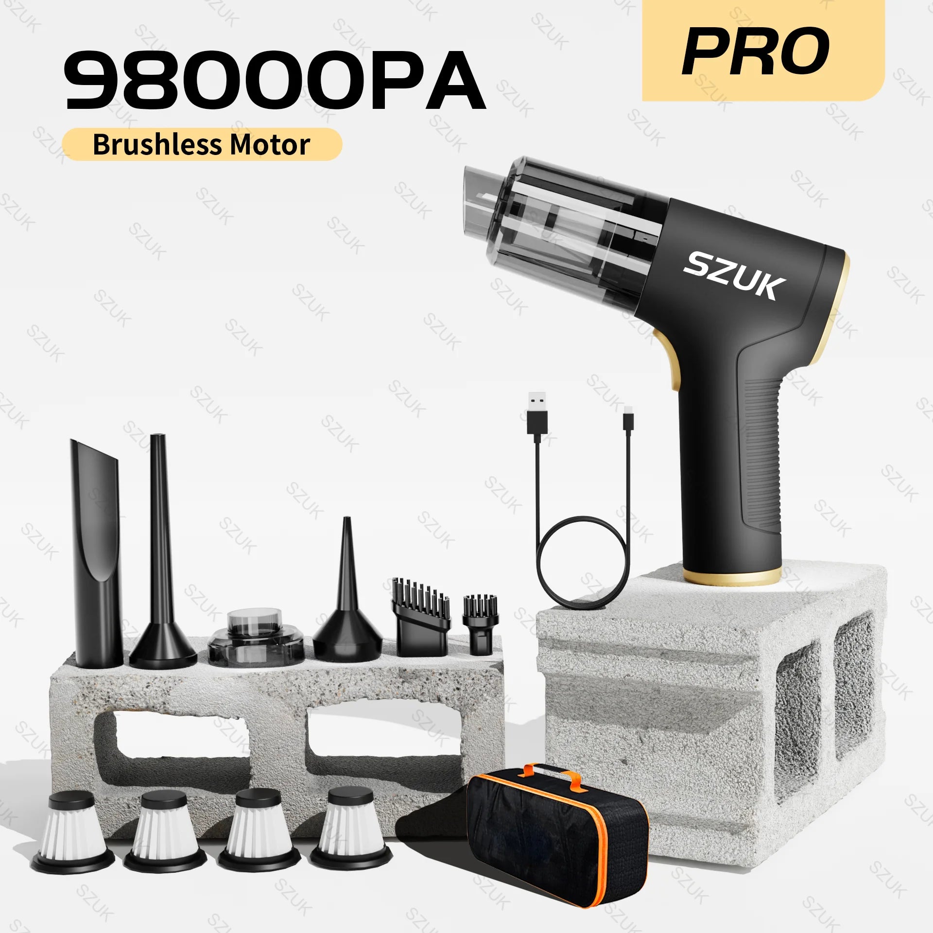 SZUK™ Pro 2-in-1 High Power Wireless Car & Home Vacuum